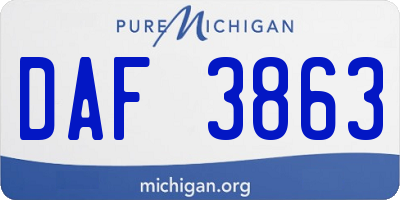 MI license plate DAF3863