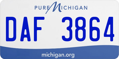 MI license plate DAF3864