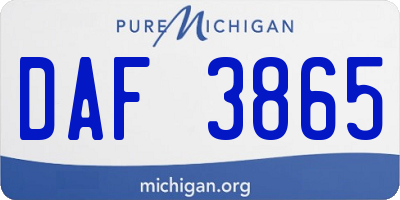 MI license plate DAF3865