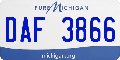 MI license plate DAF3866