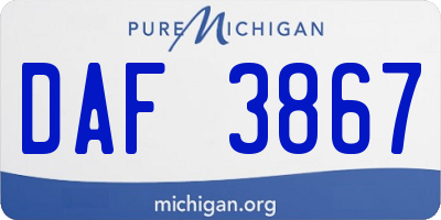MI license plate DAF3867