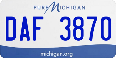 MI license plate DAF3870