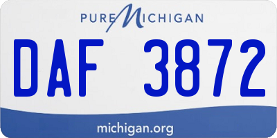 MI license plate DAF3872