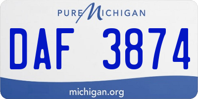 MI license plate DAF3874