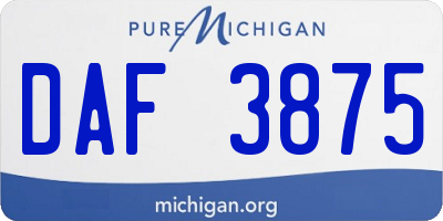 MI license plate DAF3875