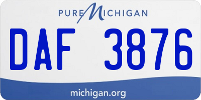 MI license plate DAF3876