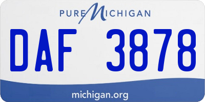 MI license plate DAF3878