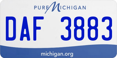 MI license plate DAF3883