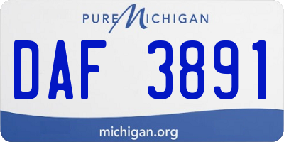 MI license plate DAF3891