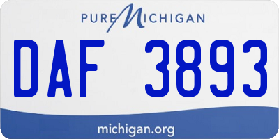 MI license plate DAF3893