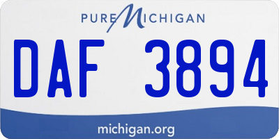 MI license plate DAF3894