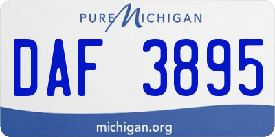 MI license plate DAF3895