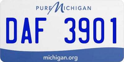 MI license plate DAF3901