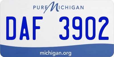 MI license plate DAF3902
