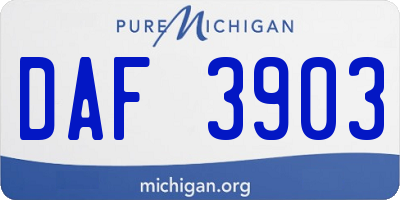 MI license plate DAF3903