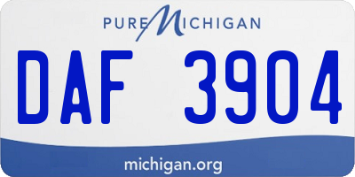 MI license plate DAF3904