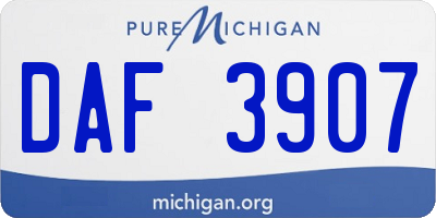 MI license plate DAF3907