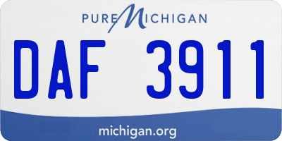 MI license plate DAF3911