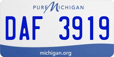 MI license plate DAF3919