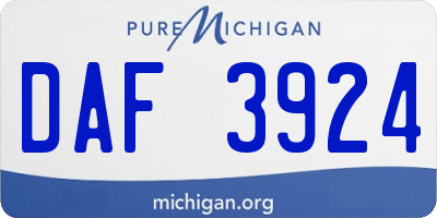 MI license plate DAF3924