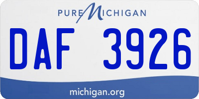 MI license plate DAF3926