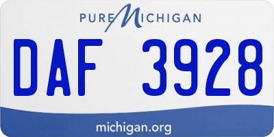 MI license plate DAF3928