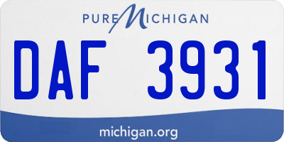 MI license plate DAF3931