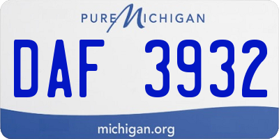 MI license plate DAF3932