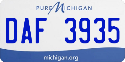 MI license plate DAF3935