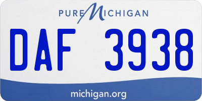 MI license plate DAF3938