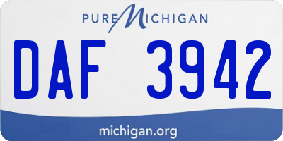 MI license plate DAF3942
