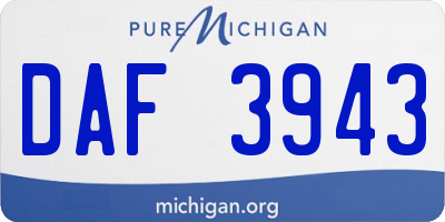 MI license plate DAF3943
