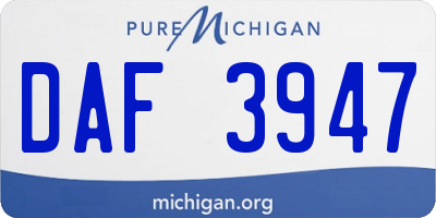 MI license plate DAF3947