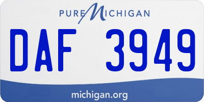 MI license plate DAF3949