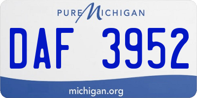 MI license plate DAF3952