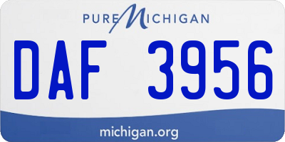 MI license plate DAF3956