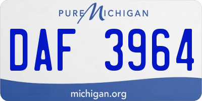 MI license plate DAF3964