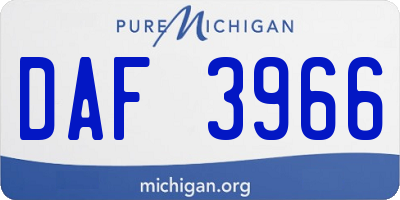 MI license plate DAF3966