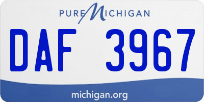 MI license plate DAF3967