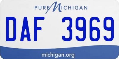 MI license plate DAF3969