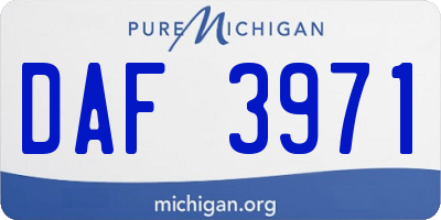 MI license plate DAF3971