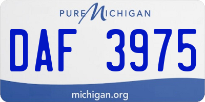 MI license plate DAF3975