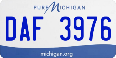 MI license plate DAF3976