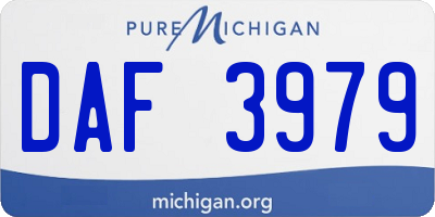 MI license plate DAF3979