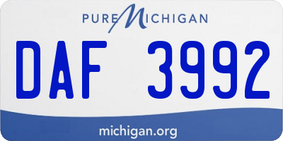 MI license plate DAF3992