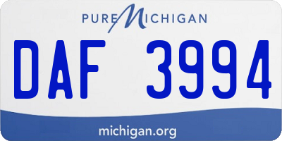 MI license plate DAF3994