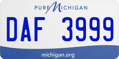 MI license plate DAF3999