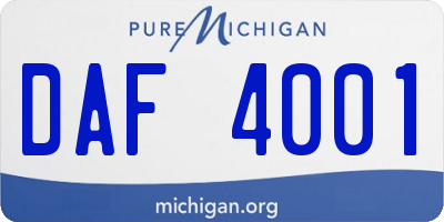 MI license plate DAF4001