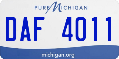 MI license plate DAF4011