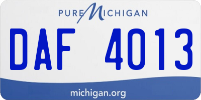 MI license plate DAF4013